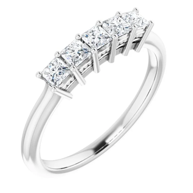 ArrowRings-14K White 1/2 CTW Natural Diamond Anniversary Band