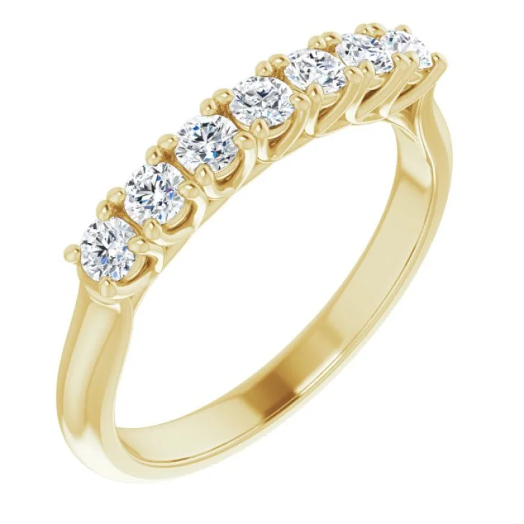 CoupleRings-14K Yellow 3/8 CTW Natural Diamond Seven-Stone Anniversary Band