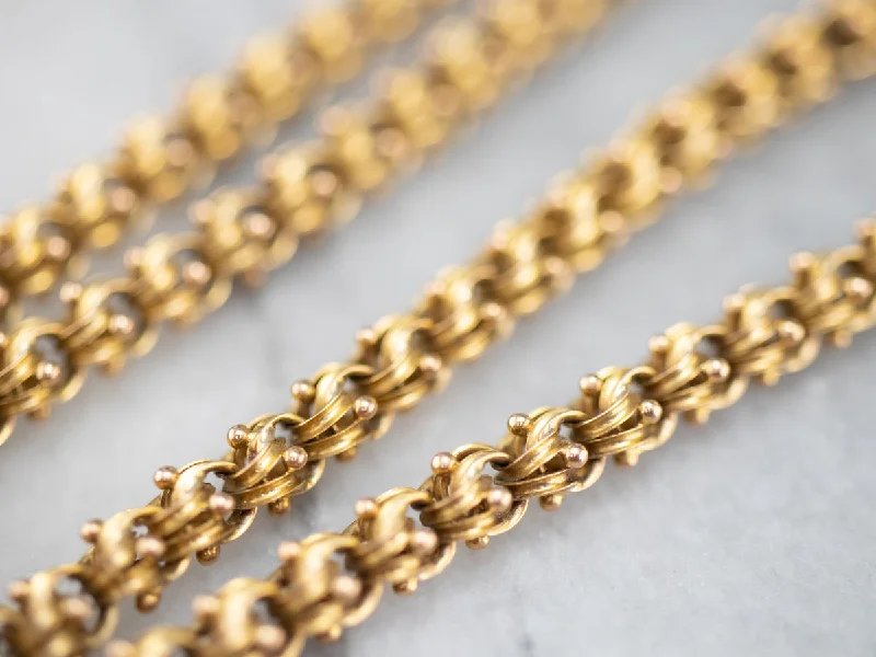 Layered Gold Necklaces-Ornate Antique Gold Chain Necklace