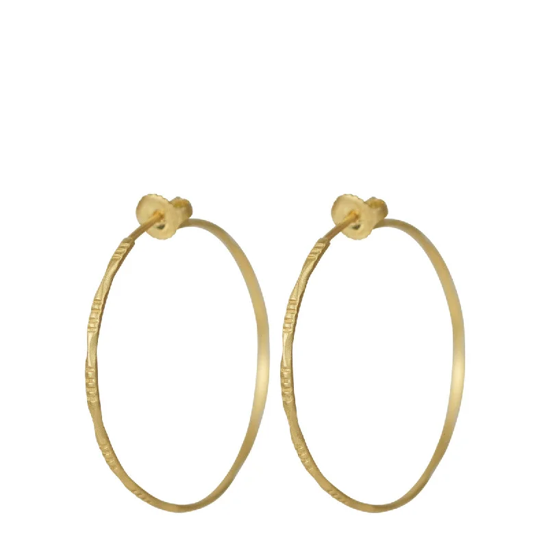 Jewel Stud Earrings-Gold Stud Earrings-18K Gold Medium Moroccan Endless Hoop Earrings