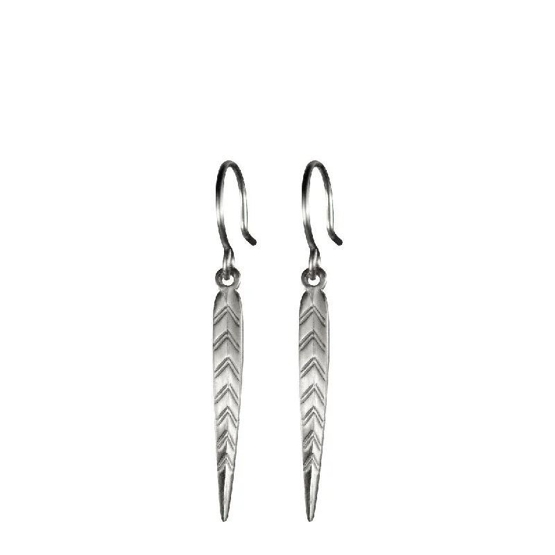 Leather Earrings-Lightweight Earrings-Sterling Silver Medium Leaf Earrings