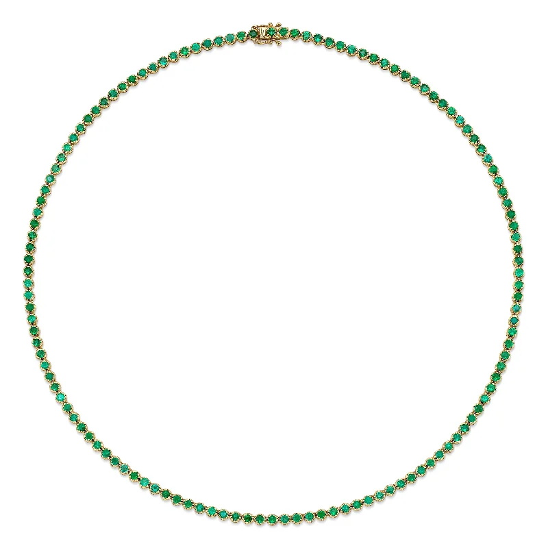 Necklaces for Gift Ideas-Classic Emerald Tennis Necklace