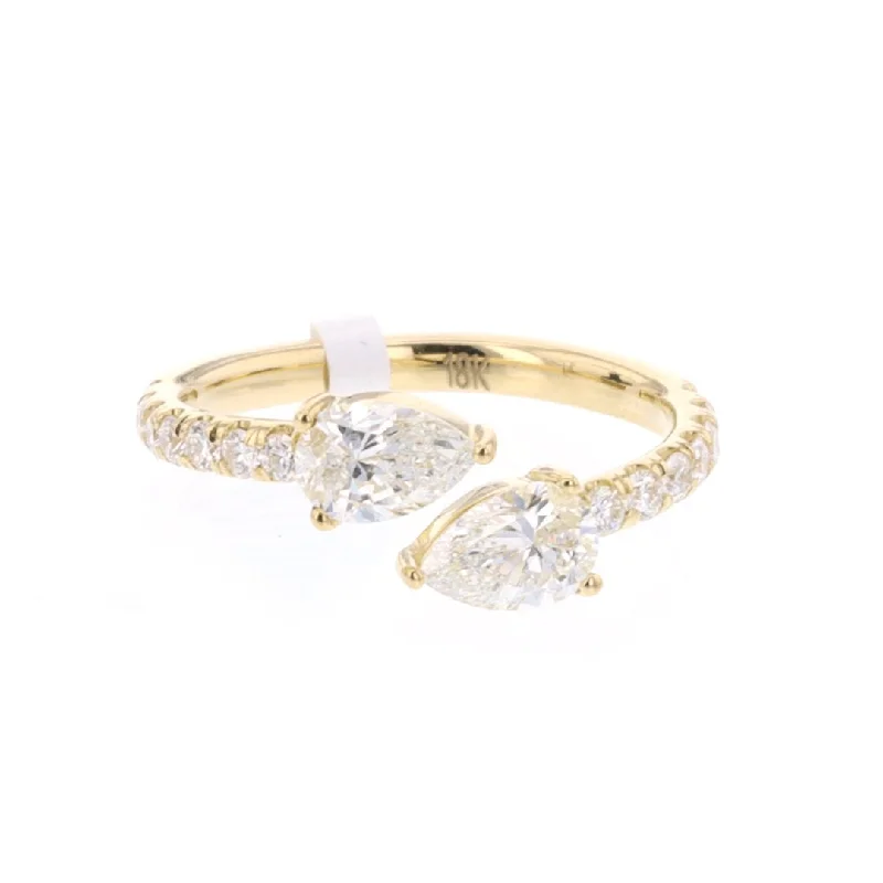 BohemianRings-Pear Diamond By-Pass  Ring