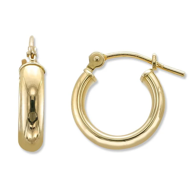 Neon Earrings-Gold Earrings-14KT YELLOW GOLD 5/8 INCHES DIAMETER HOOP EARRINGS