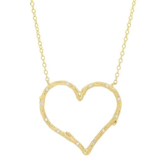 Infinity Necklaces for Couples-Willow Heart Necklace with Diamonds