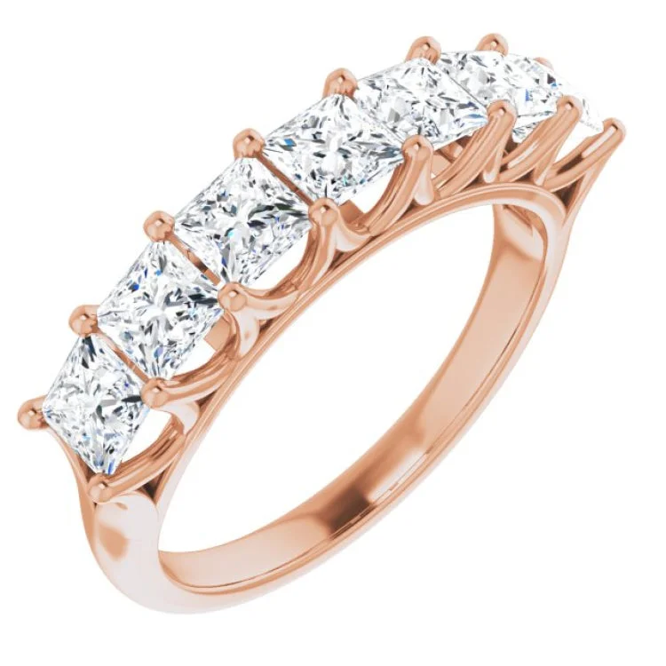 SisterRings-14K Rose 1 3/4 CTW Natural Diamond Anniversary Band