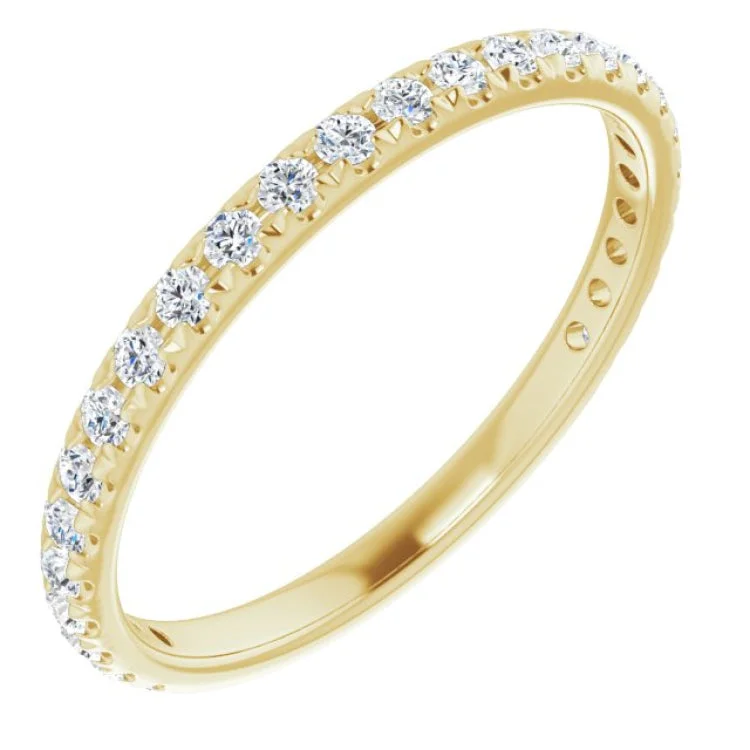 DreamcatcherRings-14K Yellow 3/8 CTW Natural Diamond French-Set Anniversary Band