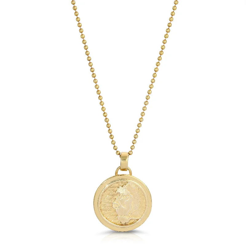 Necklaces for Valentine’s Day-Lioness Coin Necklace, Medium