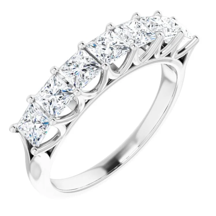 PuzzleRings-14K White 1 3/8 CTW Natural Diamond Anniversary Band