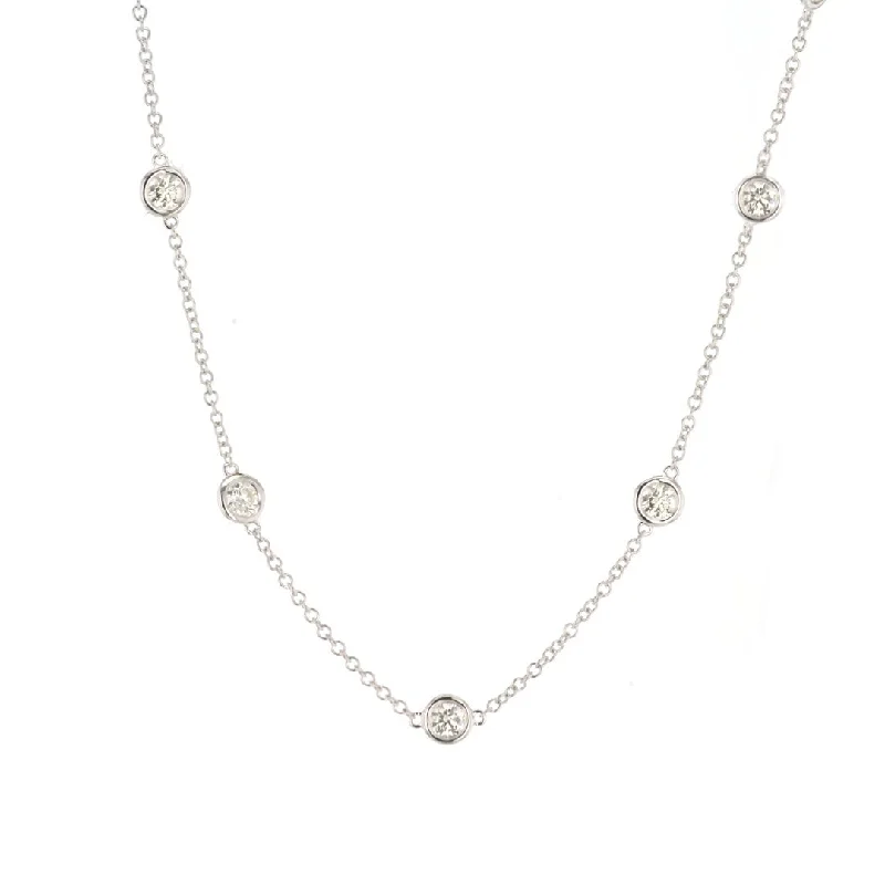 Contemporary Style Necklaces-25" 6.09 ctw Diamond By The Yard Necklace