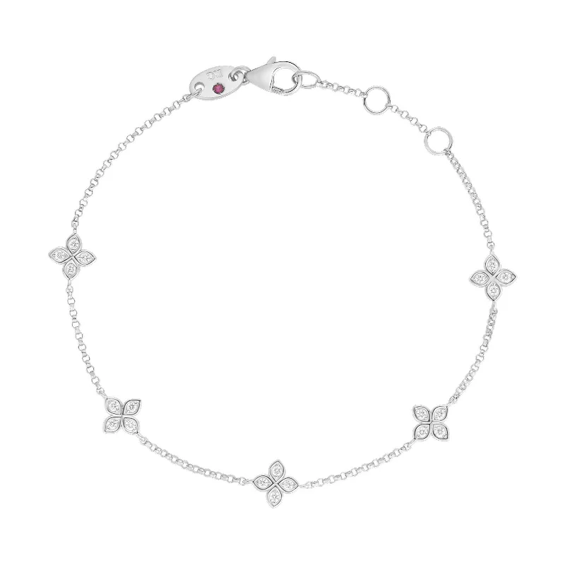 MotherBracelets-Love by the Inch 5-Station Diamond Flower Bracelet