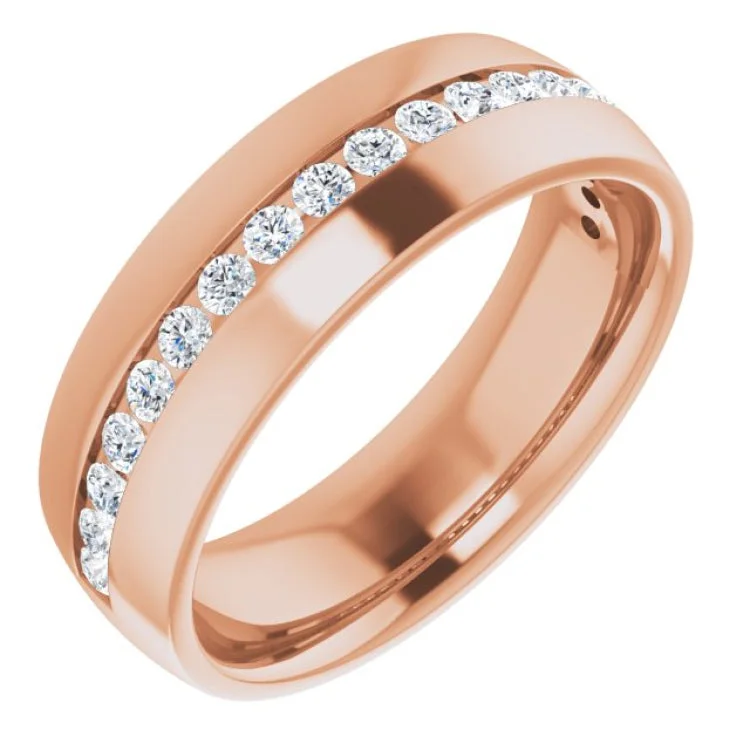 PavéRings-14K Rose 3/8 CTW Champagne Natural Diamond Band