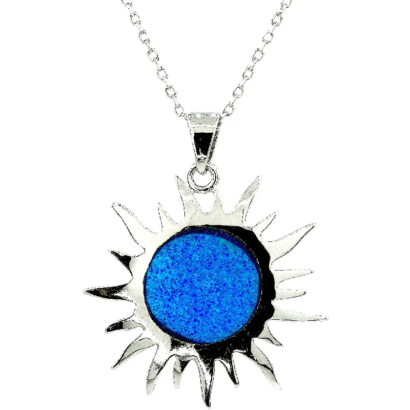 Wedding Jewelry Necklaces for Brides-Ocean Blue Sun Necklace