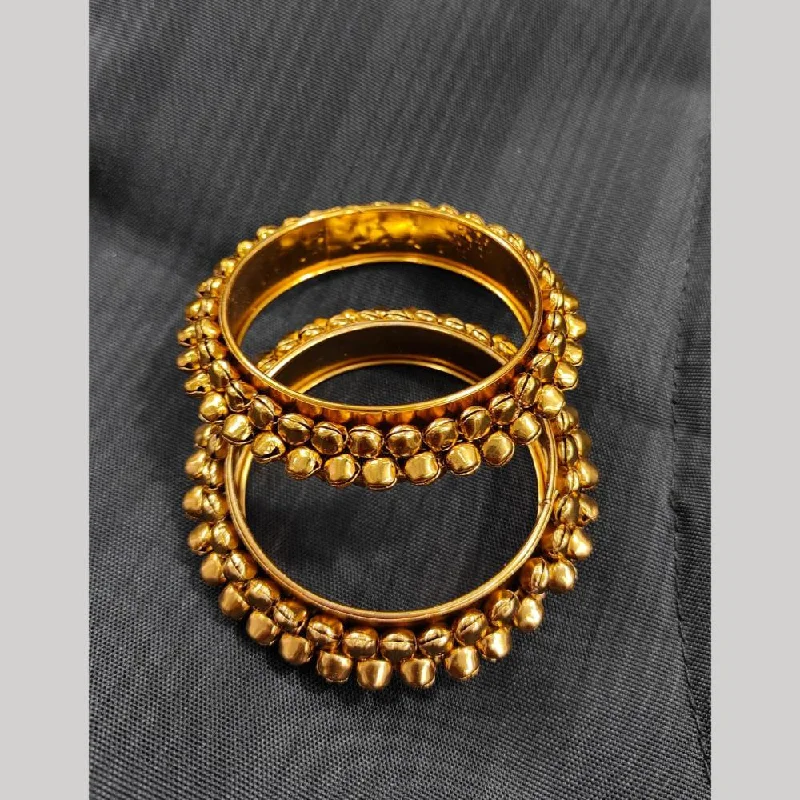 Bangles For Office Party-Pooja Bangles Gold Plated Bangles Set