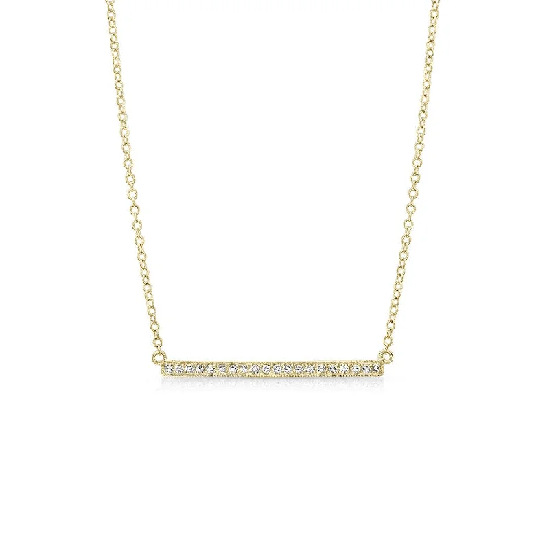 Modern Necklaces with Charms-0.11 ctw Diamond Bar Necklace