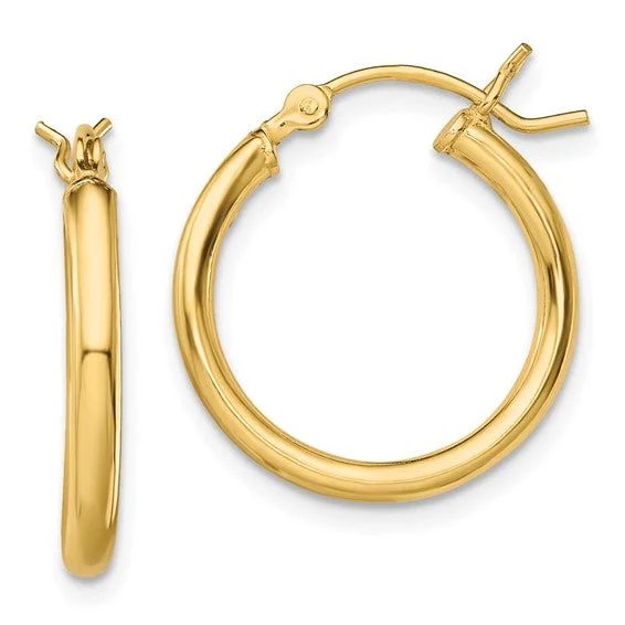 Initial Earrings-Gold Hoop Earrings-Sterling Silver Yellow Gold Plated 18mm x 2mm Hoop Earrings