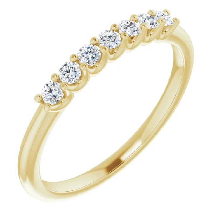 TriColorRings-14K Yellow 1/5 CTW Natural Diamond Anniversary Band