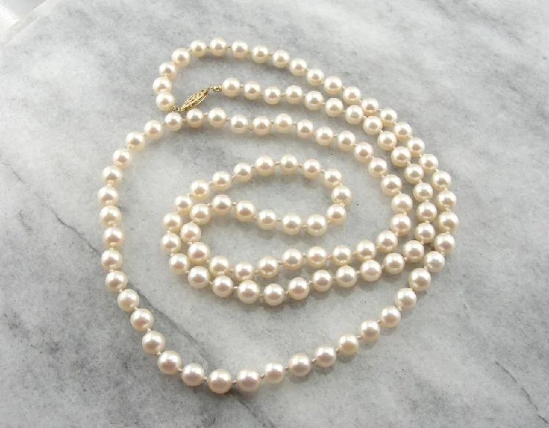 Rose Gold Necklace for Weddings-Long Strands: Pink Pearl Necklace