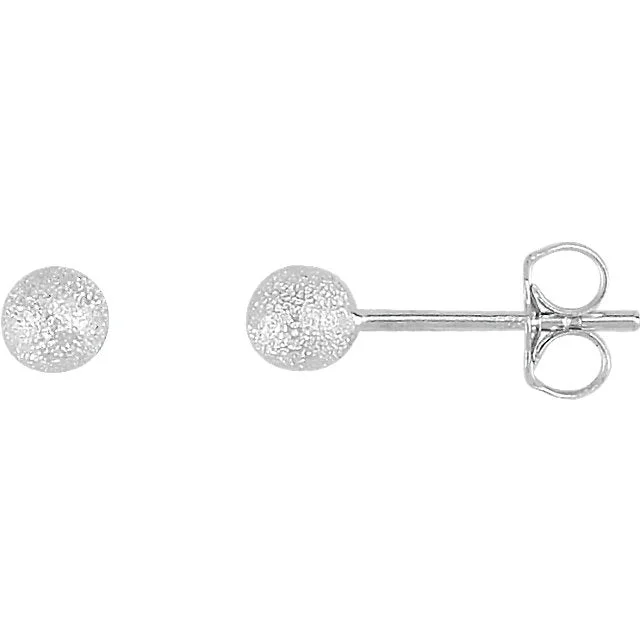 Polished Earrings-Ethereal Earrings-Sterling Silver Stardust Ball Earrings - Various Size Options