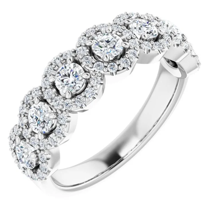 CherryBlossomRings-14K White 7/8 CTW Natural Diamond Anniversary Band