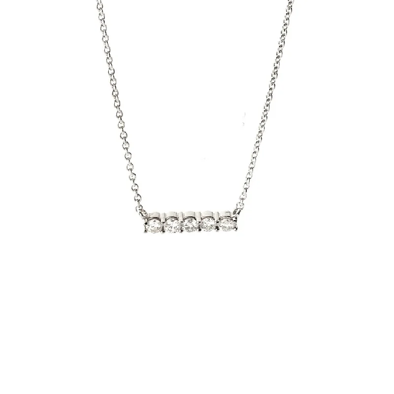 Designer Necklaces for Formal Events-0.45 ctw Diamond Bar Necklace