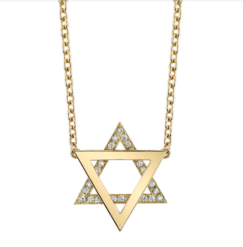 Bohemian Style Necklaces-Floating Star of David Necklace