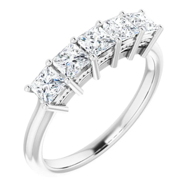 AdjustableRings-14K White 1 CTW Natural Diamond Anniversary Band