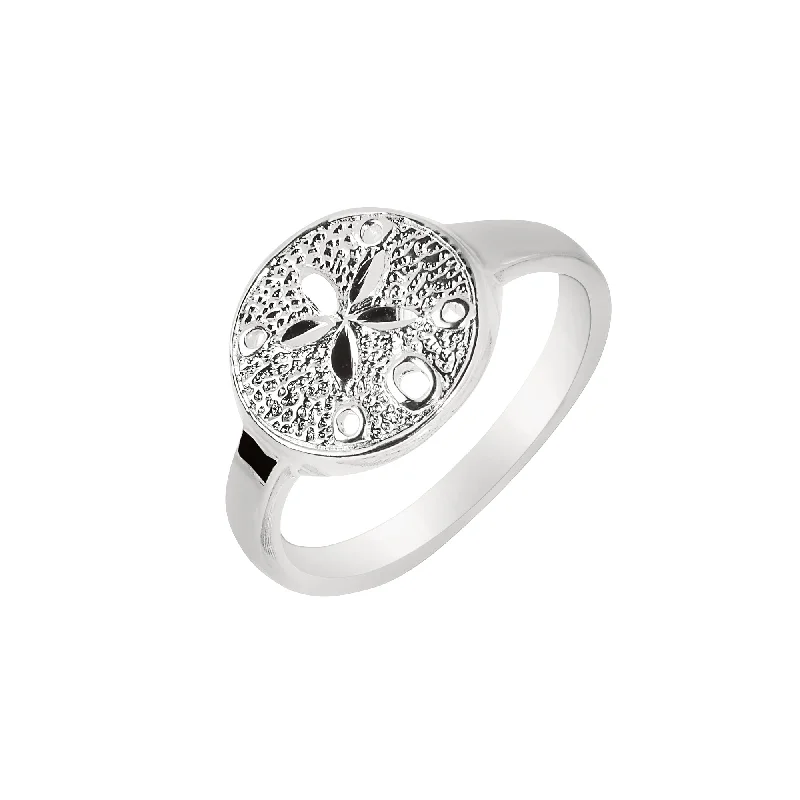 HalloweenRings-Silver Sand Dollar Ring