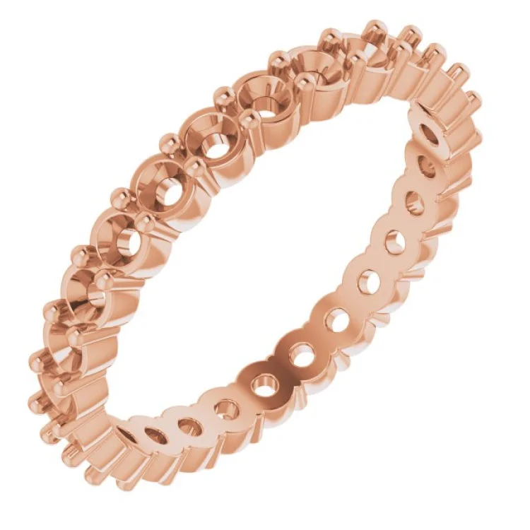 MeditationRings-14K Rose Eternity Band Mounting Size 5