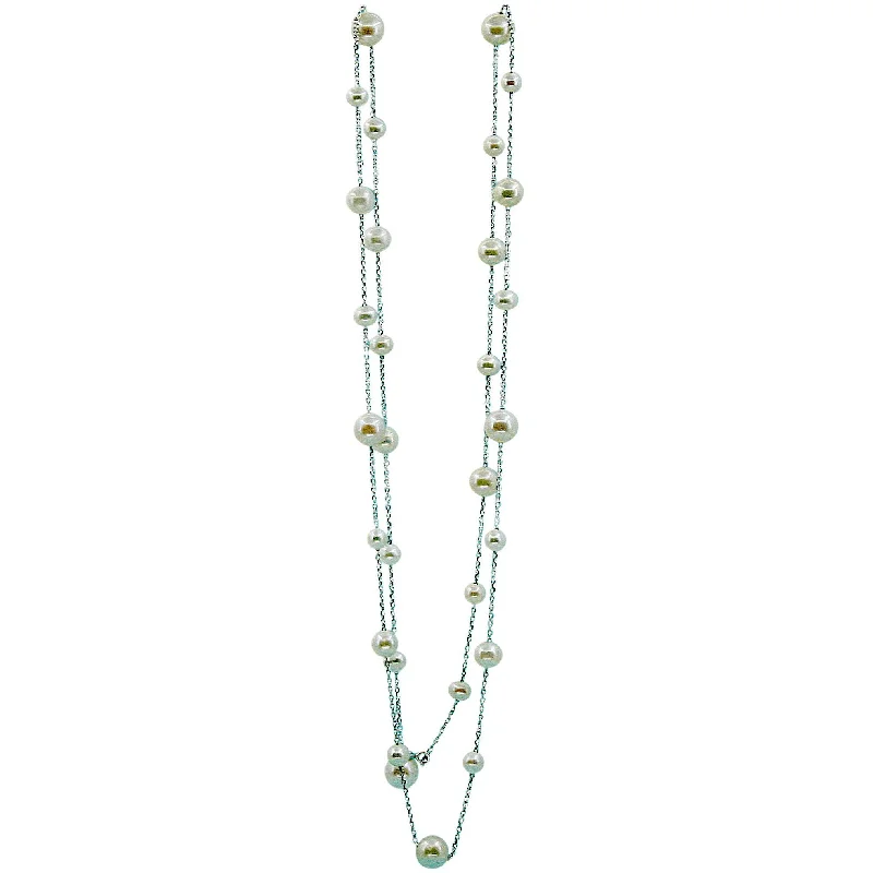 Birthstone Charm Necklaces-Crémeuse Pearl Necklace