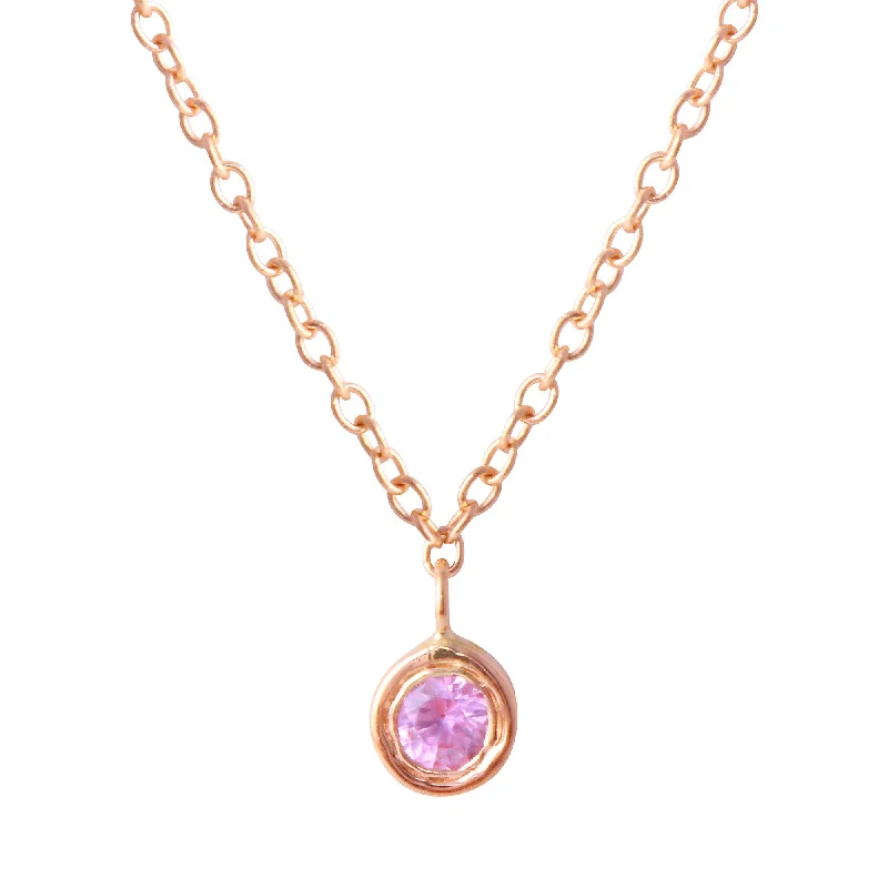 Chunky Necklaces for Casual Outfits-Dainty Pink Sapphire Necklace