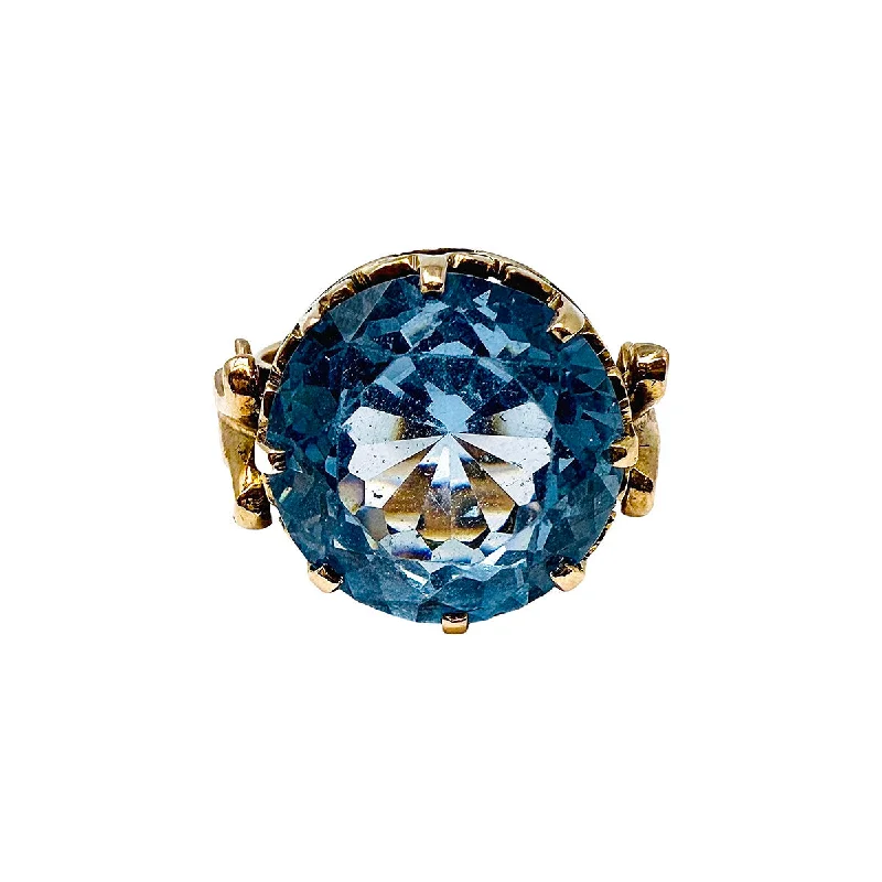 PalladiumRings-Vintage 14K Rose Gold Ring with Topaz