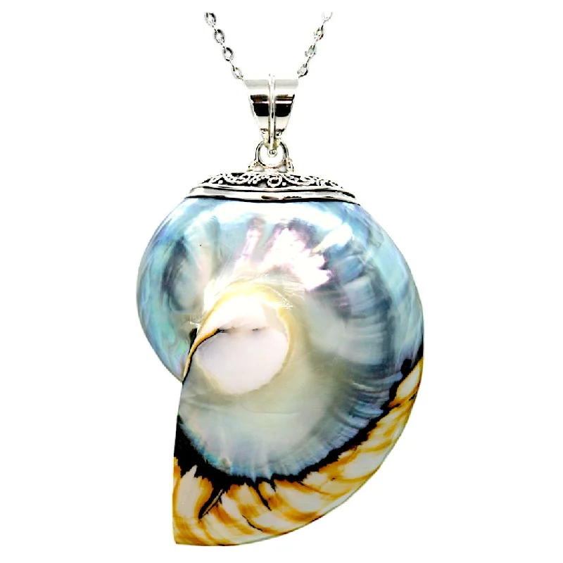 Fashionable Gold Necklaces-Tiger Natural Nautilus Pearl Shell Necklace