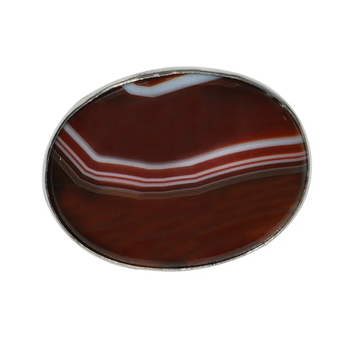 Luxury diamond brooch-Banded Agate Brooch