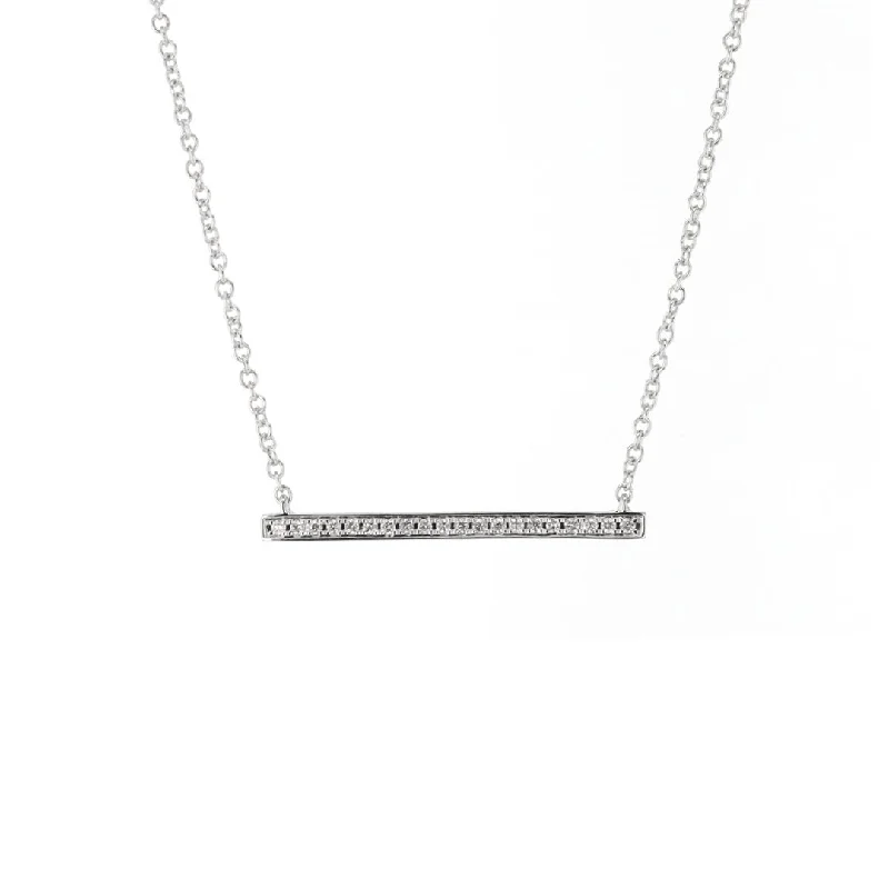 Heart Shaped Pendant Necklaces-18" 0.08 ctw Diamond Bar Necklace | 10278450