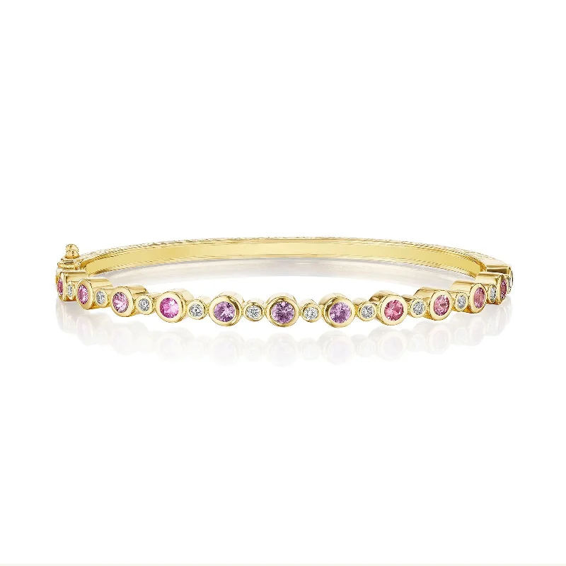 HealingBracelets-Pink Sapphire & Diamond Aura Bangle