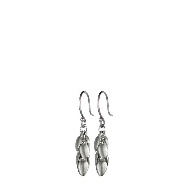 Tropical Earrings-Flower Earrings-Sterling Silver Short Acorn Pod Earrings