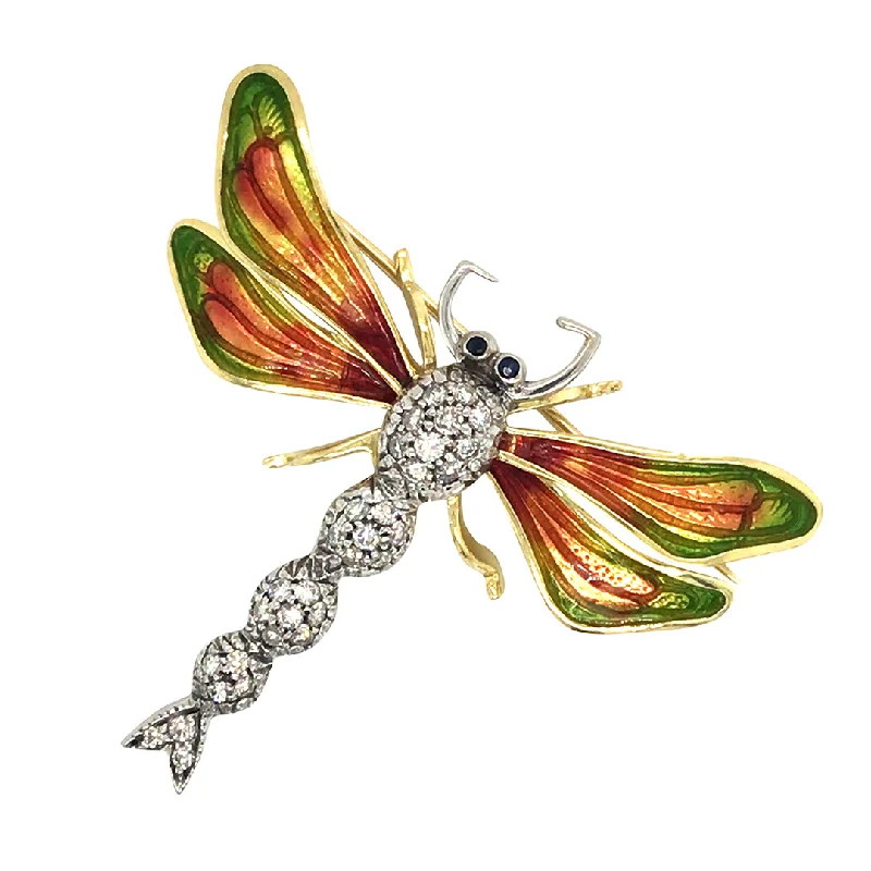 Brooch for birthday gift-Diamond Dragonfly Brooch