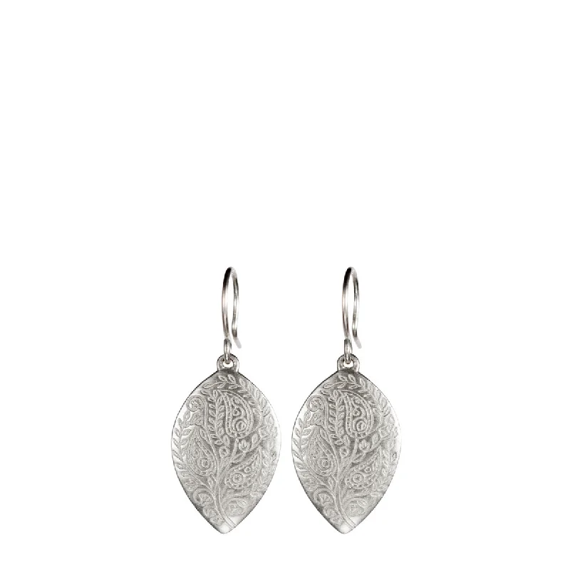 Party Drop Earrings-Trendy Earrings-Sterling Silver Medium Paisley Earrings