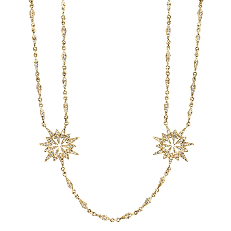 Modern Necklaces with Charms-Diamond Sunburst Necklace