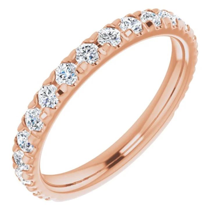 AbstractRings-14K Rose 3/4 CTW Natural Diamond French-Set Anniversary Band