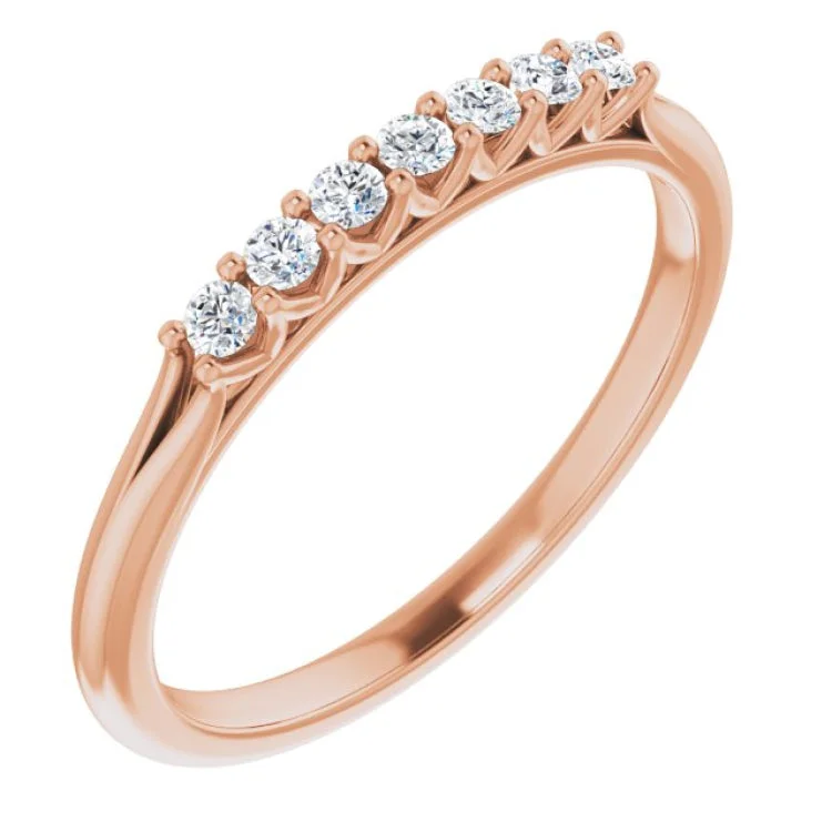 FriendshipRings-14K Rose 1/6 CTW Natural Diamond Anniversary Band