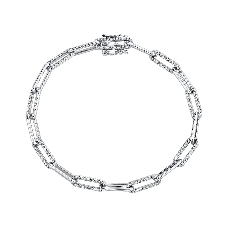 ZodiacBracelets-Paper Clip Link Bracelet with Diamonds