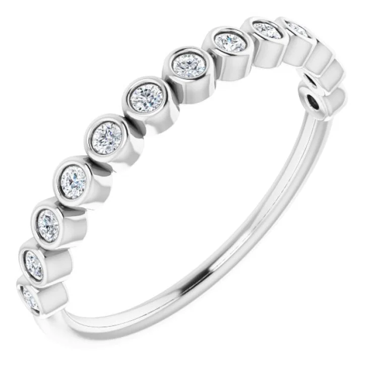 StainlessSteelRings-14K White 1/5 CTW Lab-Grown Diamond Anniversary Band