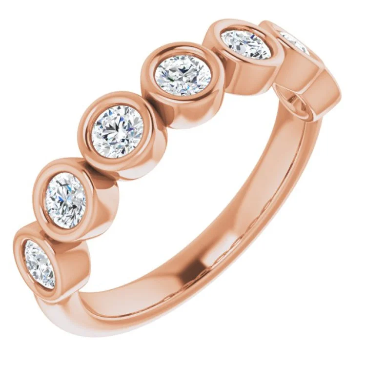 CoralRings-14K Rose 3/4 CTW Natural Diamond Anniversary Band