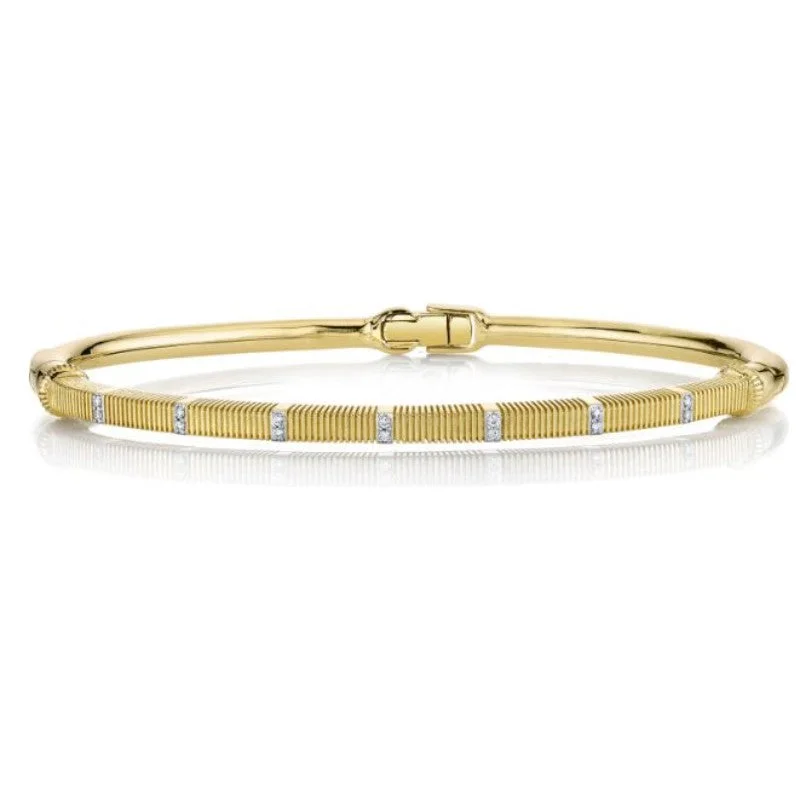 HolidayBracelets-18K Yellow Gold Diamond Bangle Bracelet