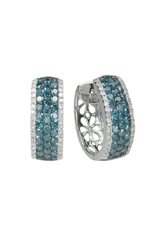 Crystal Earrings-Budget Earrings-Bella Bleu 14K White Gold Blue and White Diamond Earrings, 1.30 TCW