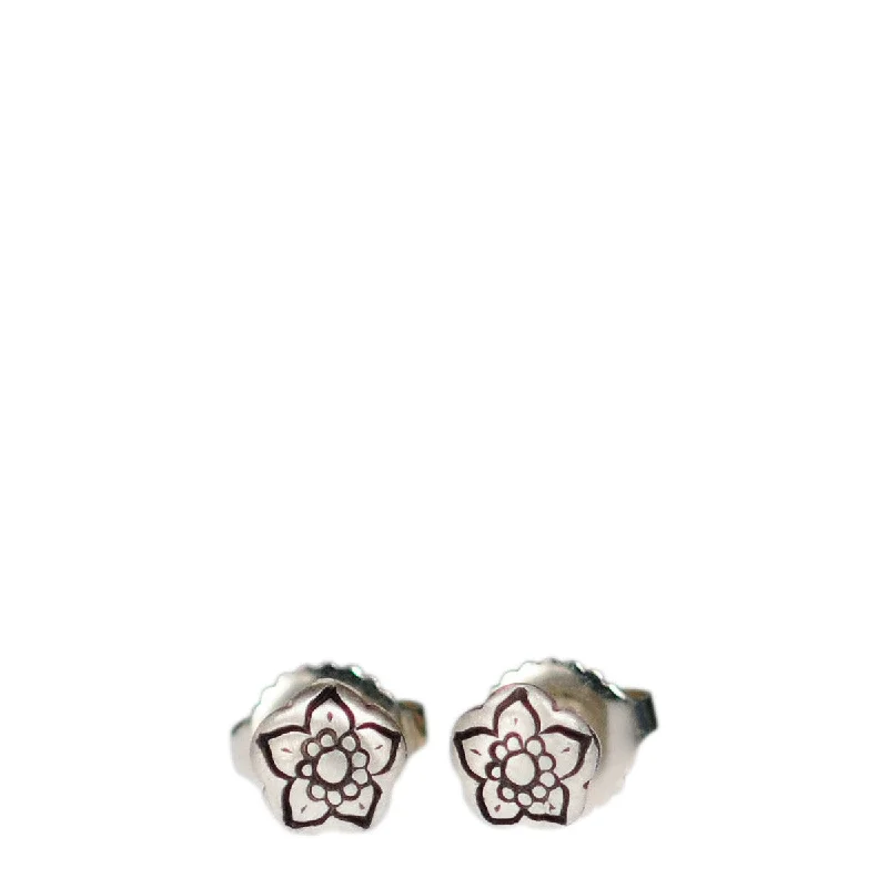 Soft Drop Earrings-Clip Earrings for Non-Pierced Ears-Sterling Silver Tiny Flower Stud Earrings