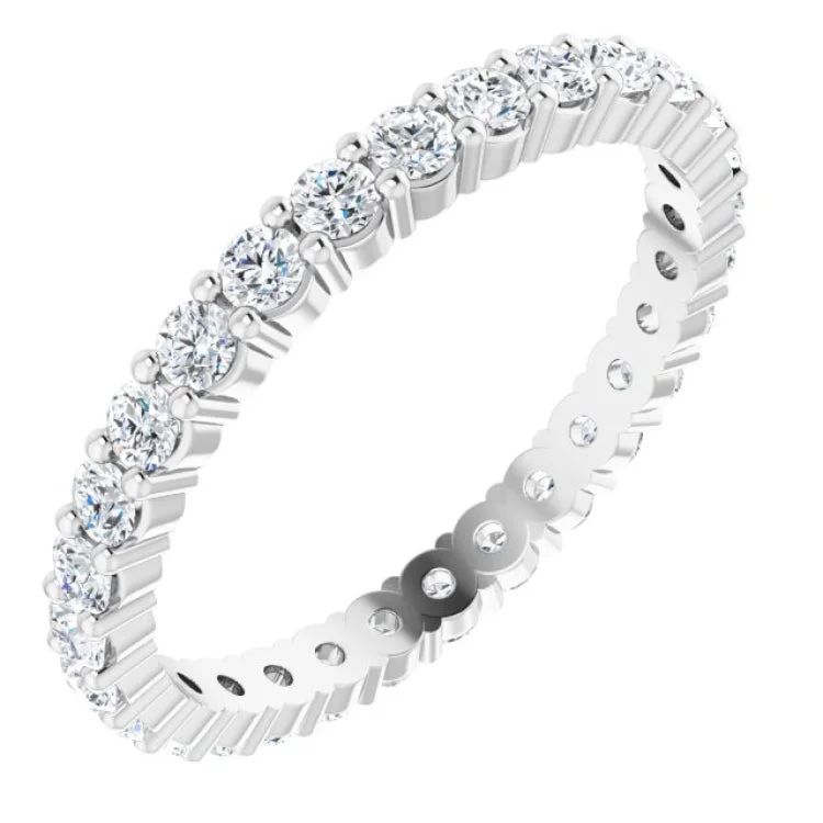 NatureRings-14K White 1 CTW Lab-Grown Diamond Eternity Band Size 7.5