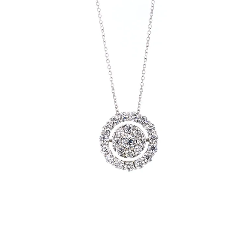 Simple Pendant Necklaces-2.62 ctw Diamond Cluster Pendant Necklace